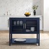 Katrina Kitchen Island Navy/White Marble - Crosley: Faux Marble Top, Glass Doors, Towel Bars - 3 of 4