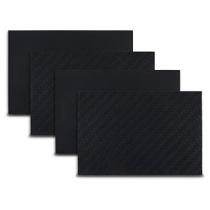 Dainty Home Lausanne Reversible Premium Vegan Leather 12" x 18" Placemats Set of 4 - 1 of 2