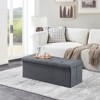 GlasFlength Ottomans and Benches, Stylish and Functional Storage for Every Room, Designs for Bedroom, Living Room, Playroom, Gray,43.3”*15”*15" - 2 of 4