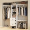 GlasFlength Decorative Storage Cabinet Closet System with 3 Shelves, 3 Expandable Hanger Rods, 3 Drawers, for cloakroom, White, 96.06"*15.74"*82.67" - 4 of 4