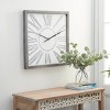 25"x25" Metal Wall Clock Gray - Olivia & May: Silent, Roman Numerals, Farmhouse Style - 2 of 4