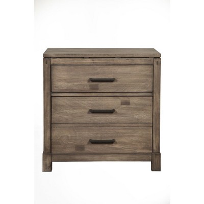 Alpine Furniture,Sydney 2 Drawer Nightstand, Weathered Grey