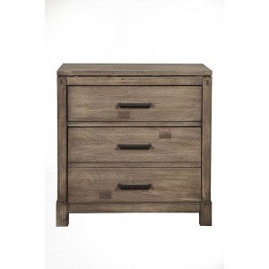 Alpine Furniture,Sydney 2 Drawer Nightstand, Weathered Grey - 1 of 2