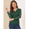 INSPIRE CHIC Women's Floral Embroidery Sheer Long Sleeves Lace Blouse - 2 of 4