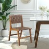 LIVN CO. Mid-Century Woven Brown Faux Leather Dining Chairs Set of 2 - 2 of 4