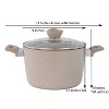 Lorren Home Trends Granite-Style Cooking Pot with Glass Lid, Beige Speckled, 5 Quart, Non-Stick Stock Pot for Kitchen, Stovetop - 2 of 4