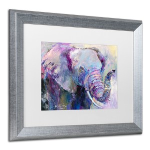 Richard Wallich 'Blue Elephant' Floating Brushed Aluminum Art - 1 of 4