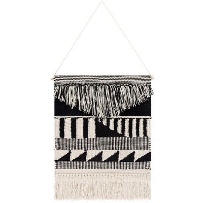 Livabliss Latham 22"H x 17"W Modern Black Wall Tapestries