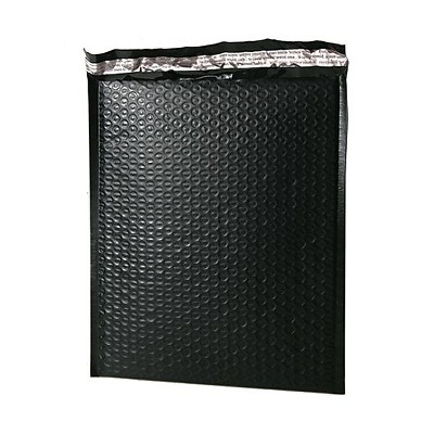 JAM Paper Bubble Padded Mailers w/Peel and Seal Closure 10" x 13" Black Matte V0140117