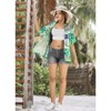 HAPPY BAY Hawaiian Shirts Womens Funky Short Sleeve Tropical Vacation Button Up Blouse Top Shirt Summer Button Down Party Floral Shirts - 3 of 4