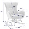 LOVMOR Velvet Fabric Padded Seat Rocking Chair With High Backrest And Armrests - 4 of 4