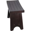 HomeRoots Teak Rectangular Shower Bench With Shelf In Brown Finish - 3 of 4
