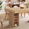Double-Sided Storage Dining Table with 10 Compartments - 500lb Capacity, Steel-Reinforced Base, Scratch-Resistant MDF Top for Home & Cafe - 4 of 4