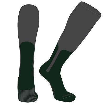 PEAR SOX OTC Baseball Softball Stirrup Socks (S, 9in) Graphite, Forest Green