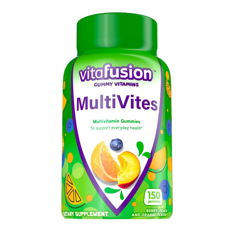 Vitafusion MultiVites Adult Multivitamins Daily Gummy Vitamins - Berry, Peach and Orange Flavored - 150ct, 1 of 14