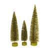 Craftoutlet.Com 21.0 Inch Gold Glittered Bottle Brush Trees Set Of 3 Bottle Brush Bottle Brush Trees - 3 of 3
