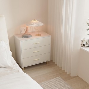 Garvee 3 Drawer Dresser for Bedroom, Modern Dresser Organizer with Storage Drawers, Wooden Chests of Drawers for Bedroom, Entryway, Hallway, White - 1 of 4