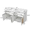 Christopher Knight Home Harold 60'' Farmhouse Bathroom Vanity with Double Sinks, 4 Rattan Doors and 2 Flip-Out Drawers - 3 of 4