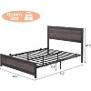 Bed Frame with Charging Station, Industrial Design Platform Bed Frame with Headboard and Metal Slated Frame, No Spring Box Need, Easy Assembly - 2 of 4