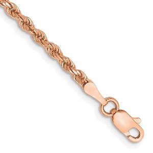 Black Bow Jewelry 2.25mm 14K Rose Gold Handmade D/C Solid Rope Chain Necklace - 1 of 4