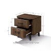LuxenHome Dark Oak Manufactured Wood 2-Drawer 19.6-Inch Tall End Table and Nightstand Brown - 3 of 4