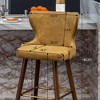 DSVIMOY Counter and Bar Stool Mid Century Modern Faux Leather Tufted Set of 2 for Stylish Spaces, White, 27.25"*18"*21.25" - 3 of 4