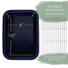 Elanze Designs Large 9x13 inch Stoneware Porcelain Baking Dish With Stainless Steel Rack, Navy Blue - 3 of 4