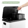 GustoWave Dual Trash Can, 2 x 4 Gal (2 x 15L) Stainless Steel Trash Can - with Removable Plastic Inner Buckets - 3 of 4