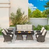 UPTION 7-Person Wicker Outdoor Patio Furniture Set Rattan Chair Wicker Set with Red Cushion - 4 of 4