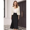 INSPIRE CHIC Women's Work Crop Open Front Collarless 3/4 Sleeve Peplum Blazer - 2 of 4