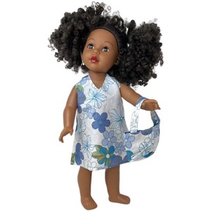 Doll Clothes Superstore Handmade Various Shades of Blue Flower Sundress with Matching Purse for 18 Inch Girl Dolls - 1 of 4