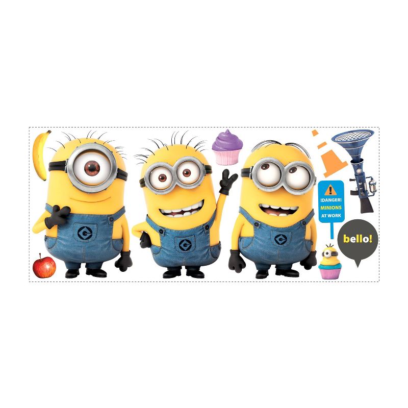 DESPICABLE ME 2 MINIONS GIANT Peel and Stick Wall Decal Yellow/Blue - ROOMMATES, 3 of 5
