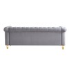 84.65" Chesterfield Velvet Sofa, Gold Trim Tufted Couch with High-Density Foam, 750lb Capacity Solid Pine Frame - 4 of 4