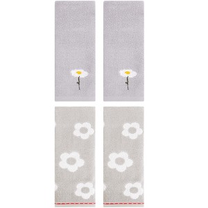 REGALWOVEN 4 Pcs Bathroom Soft Absorbent Cotton Hand Towels - 1 of 4