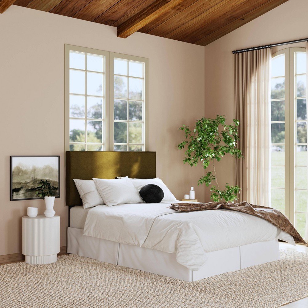 Photos - Bedroom Set King Fanie Slipcover Headboard in Linen Olive - Threshold™