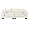 Modern Curved Sofa, Back Upholstered Couch with 2 Decorative Throw Pillows, Corduroy Fabric Couch for Living Room, Bedroom , Apartment - 3 of 4