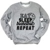Simply Sage Market Women's Graphic Sweatshirt Eat Basketball Sleep Repeat With Ball - 2 of 4
