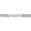 Black Bow Jewelry Men's 7mm, Sterling Silver Solid Pave Curb Chain Necklace - 4 of 4