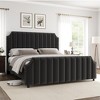 Bed Frame with 50.2" Headboard,Upholstered Platform Bed Frame with Vertical Channel Tufted - 2 of 4