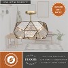 VAXCEL Euclid 16-in W Gold Aged Brass Contemporary Geometric Semi Flush Mount Ceiling Light Fixture with Silver Mercury Glass Shade - 4 of 4