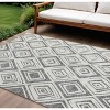 Gray And Ivory Geometric Washable Indoor Outdoor Area Rug - 2 of 4