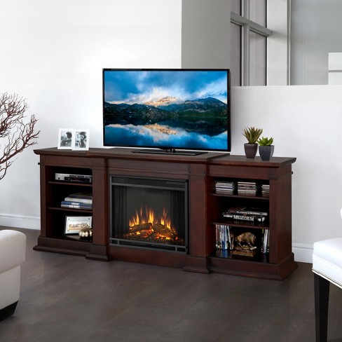 Real Flame Fresno Entertainment Electric Fireplace Dark Walnut