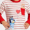 Toddler Boys' Bluey Valentines Long Sleeve Raglan T-Shirt - Red - 2 of 4