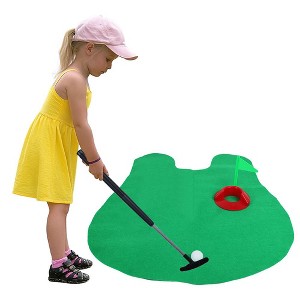 MOVSSOU Toddler Golf Toys Kids Golf Set Kids Golf Club Set Retractable Golf Club Putting Mat Mini Golf Set - 1 of 4