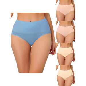 Allegra K Women's High Waist Shaping Breathable Tummy Control Briefs 5 Packs - 1 of 4