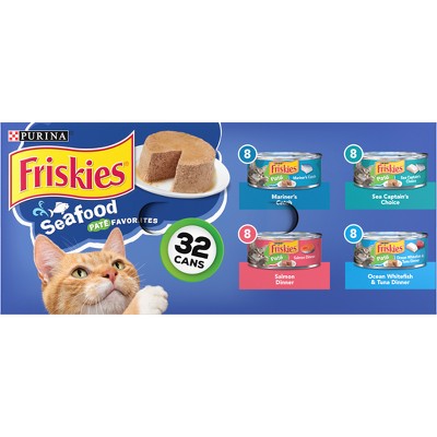 Purina Friskies Paté Wet Cat Food Seafood Favorites - 5.5oz/32ct Variety Pack