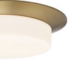 Possini Euro Design Melber Modern Ceiling Light Flush Mount Fixture 14" Wide Warm Brass Gold 3-Light Opal White Glass Shade for Bedroom Living Room - 3 of 4