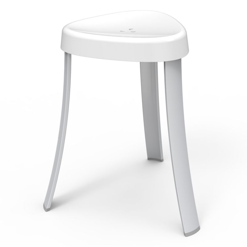 Spa Seat Shower Stool with Rust Proof Aluminum Legs White - Better Living Products, 1 of 8