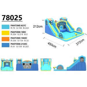 Inflatable Bounce House for Kids, Water Bounce House with Double Slides, Jumping Bouncy Castle with Air Blower for Park Backyard Party Birthday - 1 of 1