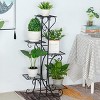 SEVOBAL 42" Metal Plant Stand Tiered 5 Tier Multiple Flower Pots Holder Shelf Rack Display Stand Wrought Planter Display Rack Potted Planter Shelves - 2 of 4